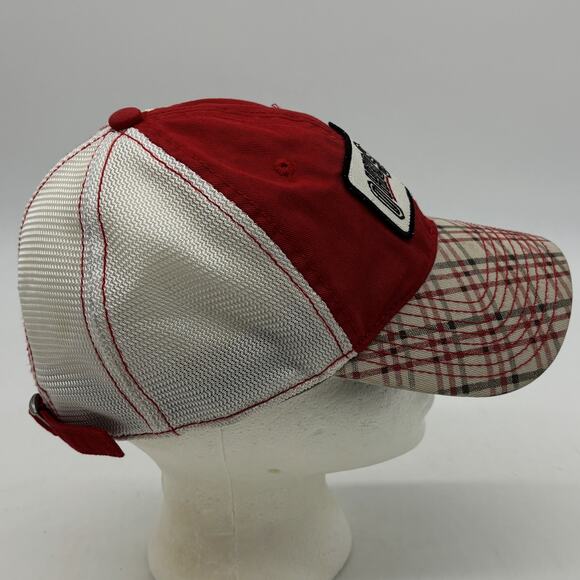 NCAA Ohio State Buckeyes Hat Mens OSFA Strapback Adjustable Plaid Bill Mesh Cap - Picture 2 of 8